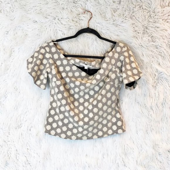 Anthropologie Eri + Ali Lyra Off the Shoulder Polka Dot blouse I Size Small - Picture 2 of 3